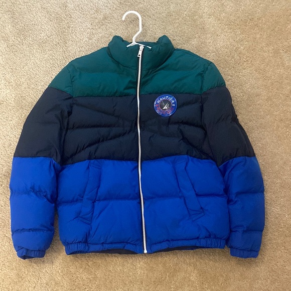 Multicolor Nautica puffer coat